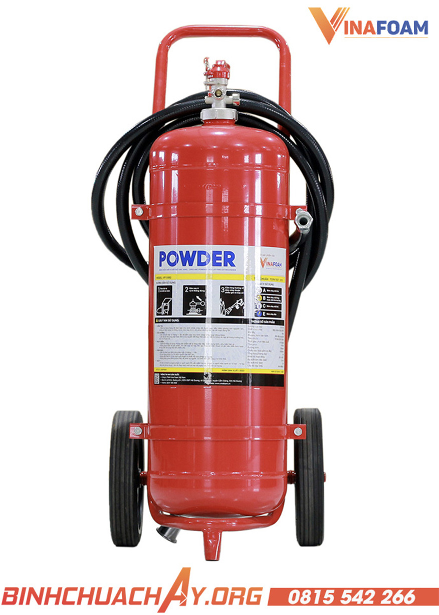 Bình chữa cháy 35kg bột ABC Vinafoam CMP35 xe đẩy
